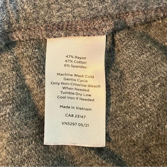 T by Talbots Gray Joggers with Stars Ribbon Tie Petite M - Picture 7 of 10